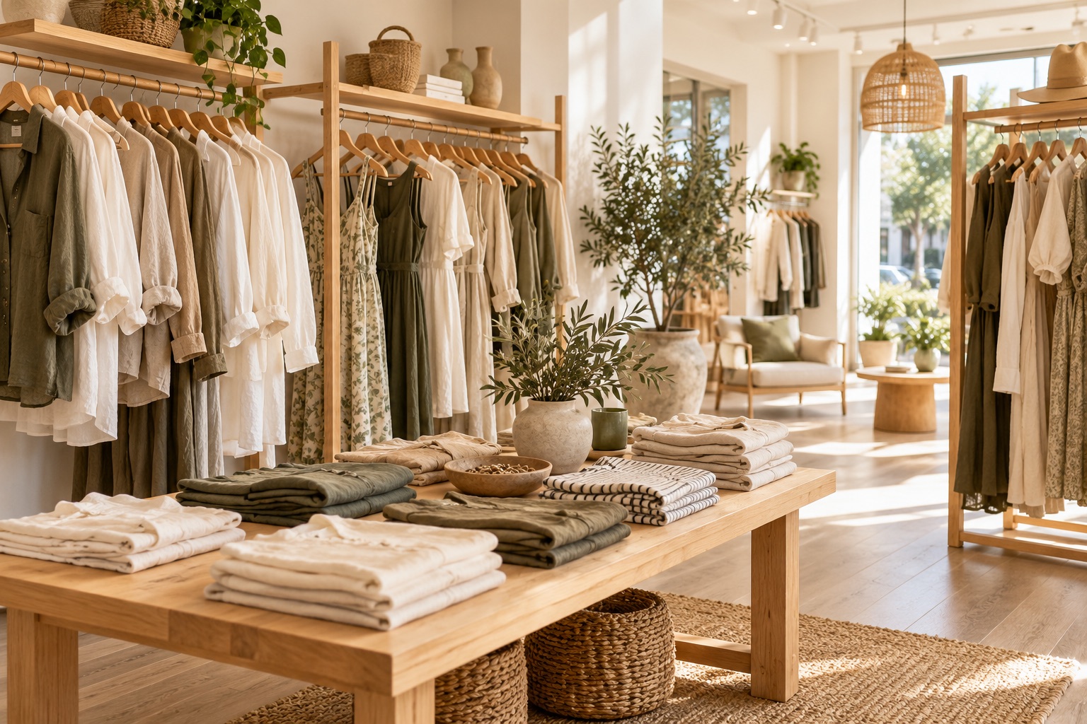 Illustrative contemporary clothing boutique